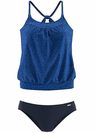 Navy Blue Shaping Blouson Tankini Set