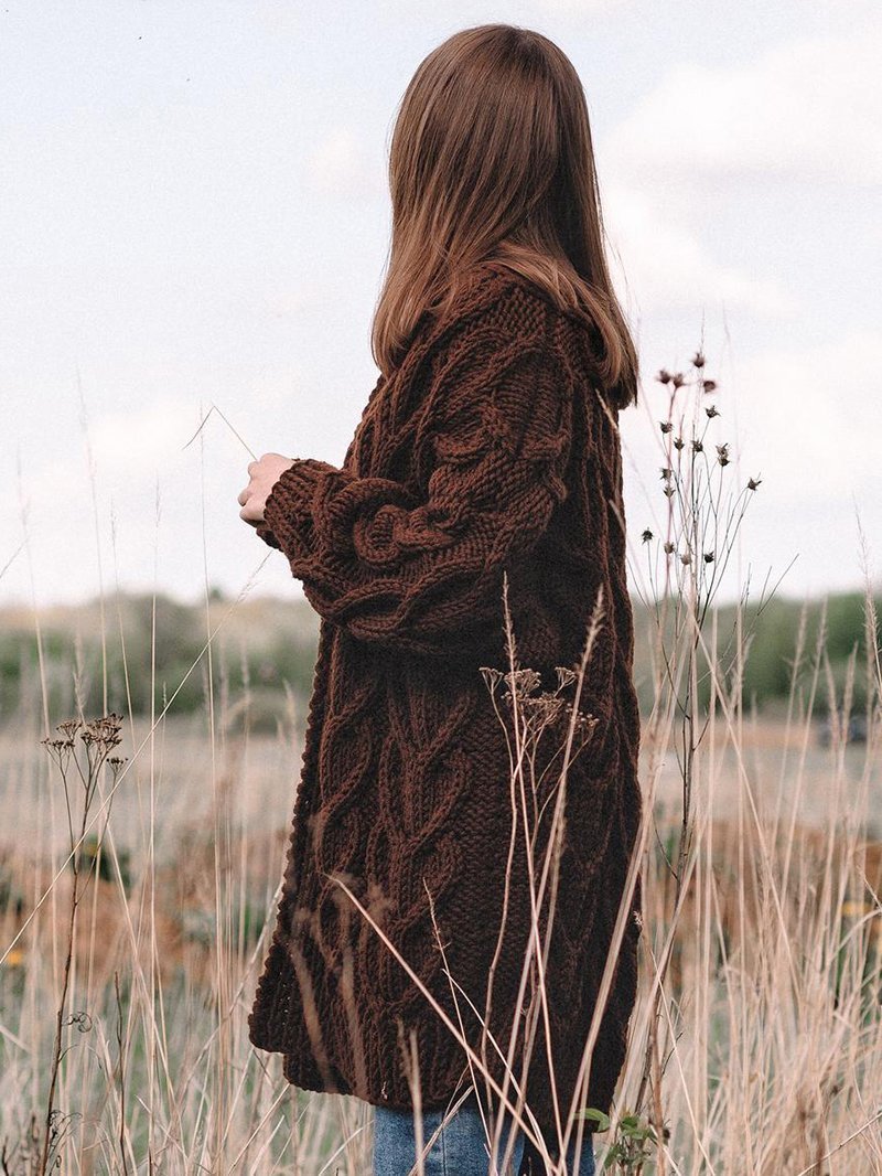 Cardigan chunky oversized style Long Coat