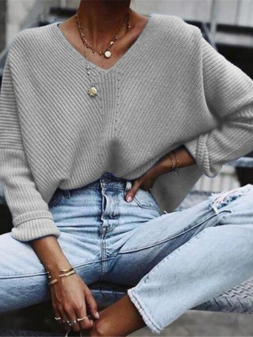 Women's Fall/Winter Loose V-neck Top Sweater