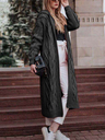 Women Long Cardigan Twist Knit