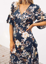 Short Sleeve Floral Print Maxi Dress