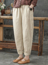 Solid Color Loose Plus Size Harem Pants with Pockets