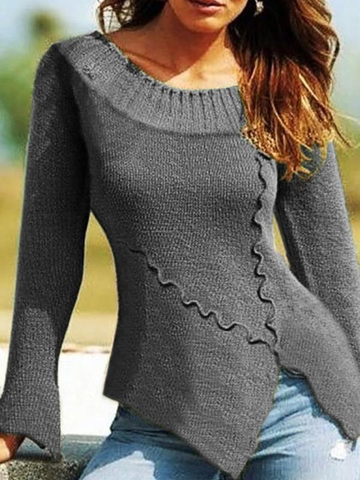 European and American large size retro casual irregular sweater