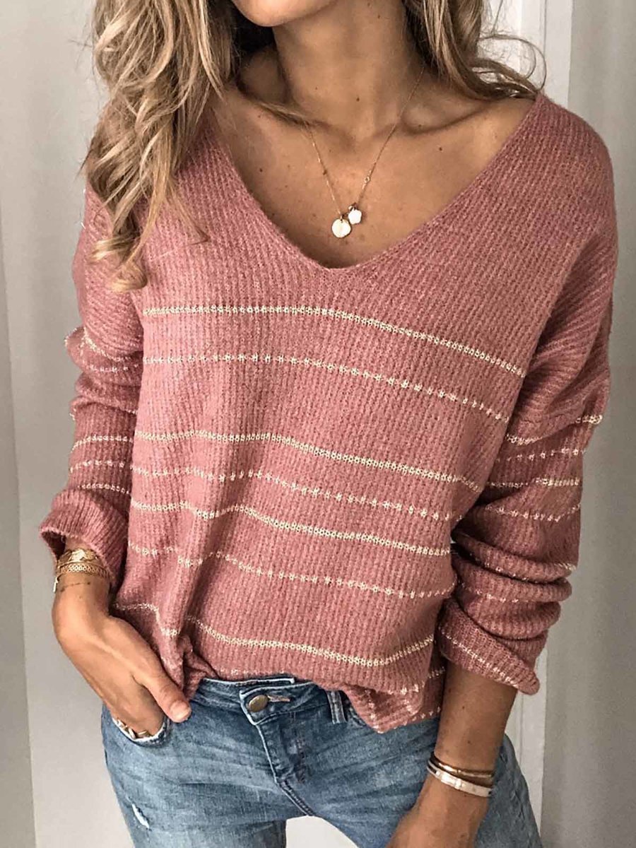 Striped Knitted Women's Fashion Warm Sweaters