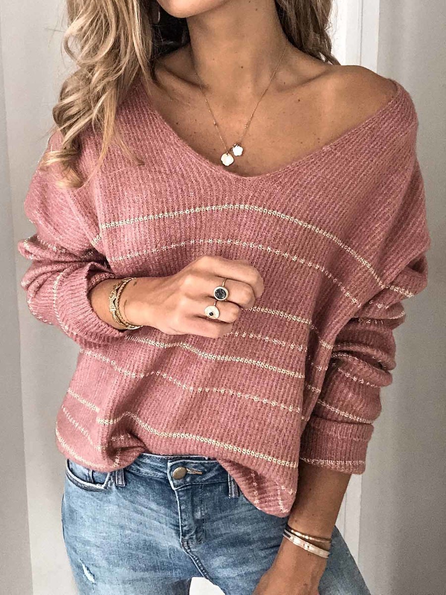 Striped Knitted Women's Fashion Warm Sweaters