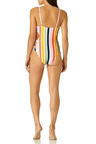 JUNIORS BAJA STRIPE CUT OUT ONE-PIECE SWIMSUIT