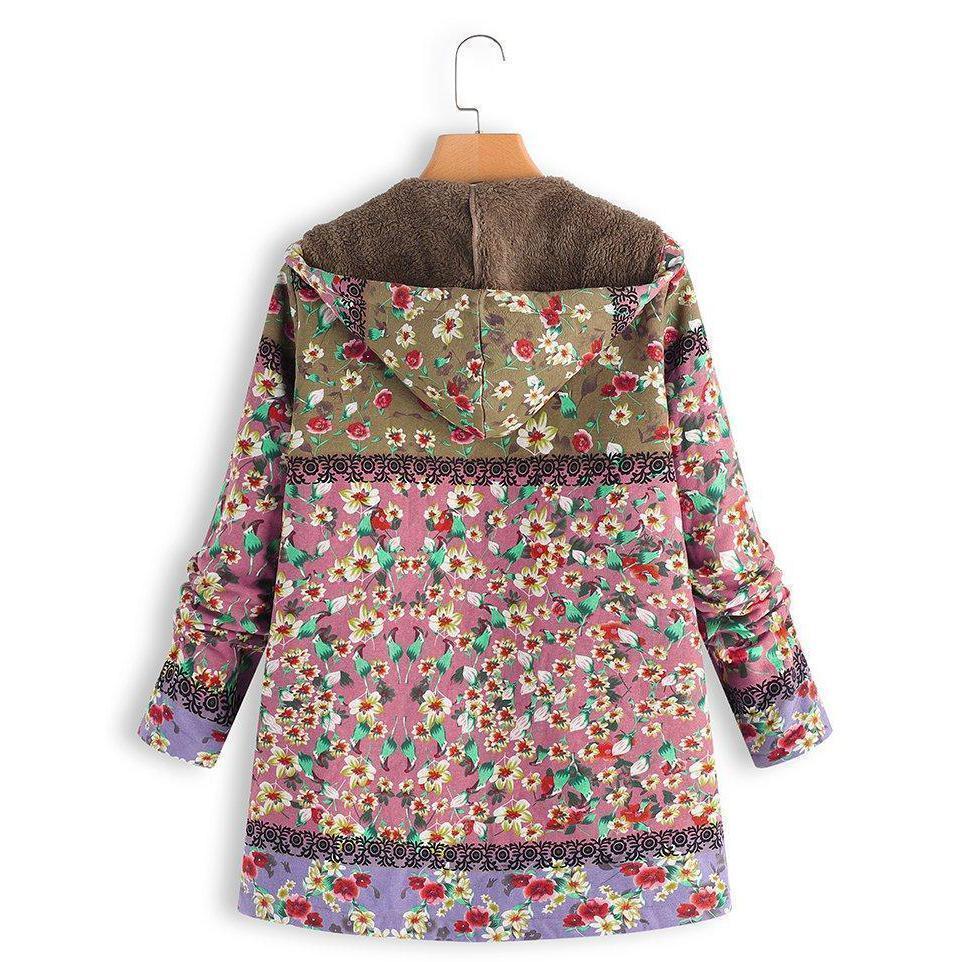Patchwork Hooded Casual Quilted Coat