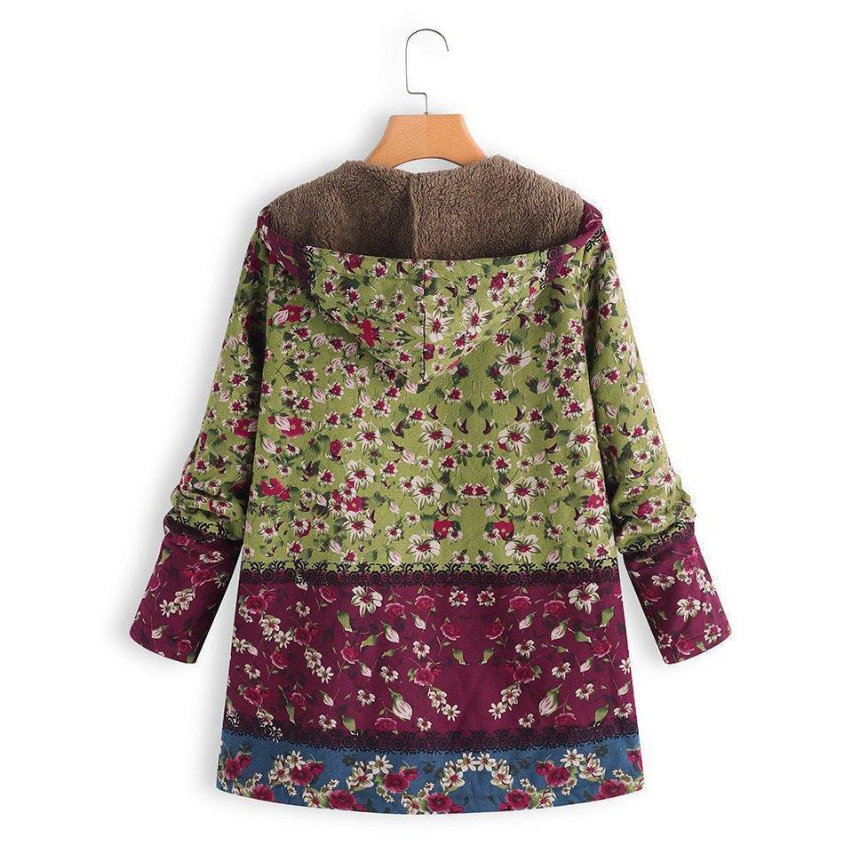 Patchwork Hooded Casual Quilted Coat