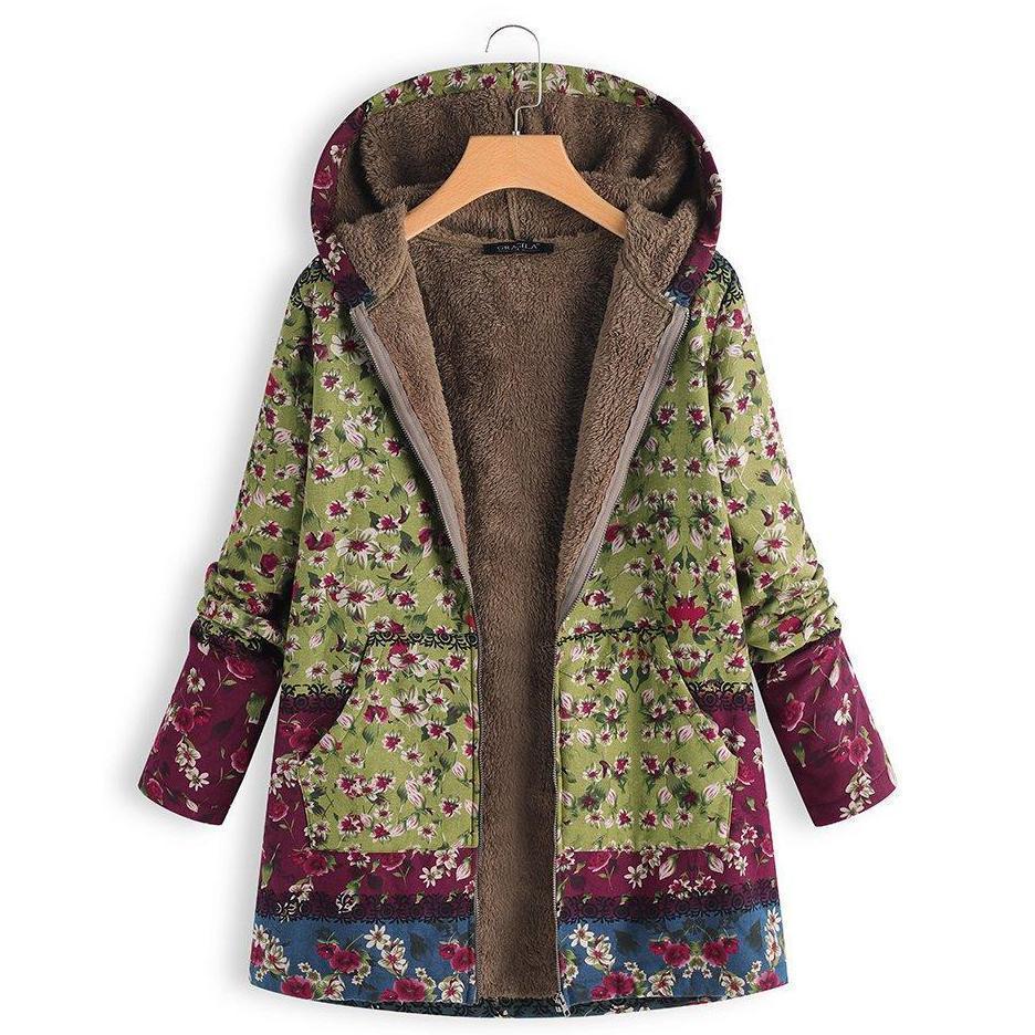 Patchwork Hooded Casual Quilted Coat