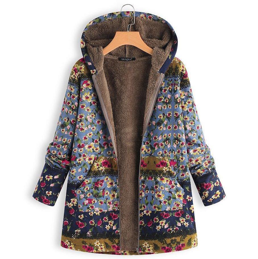 Patchwork Hooded Casual Quilted Coat