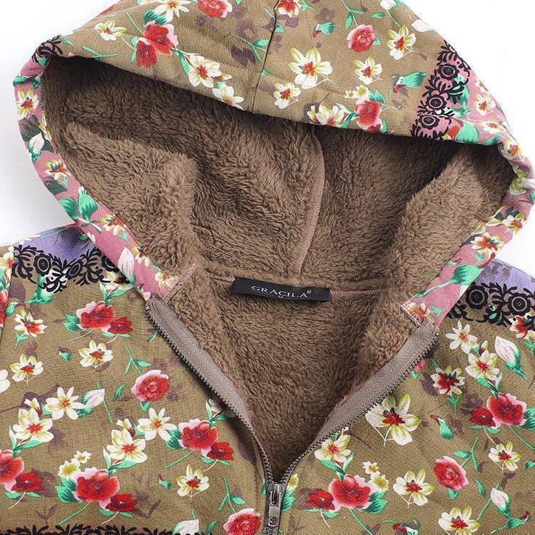 Patchwork Hooded Casual Quilted Coat