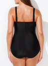 BLACK RUCHED SWEETHEART ONE PIECE SWIMSUIT