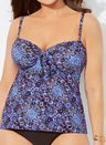 ENCHANTED CUP SIZED TIE FRONT UNDERWIRE TANKINI TOP