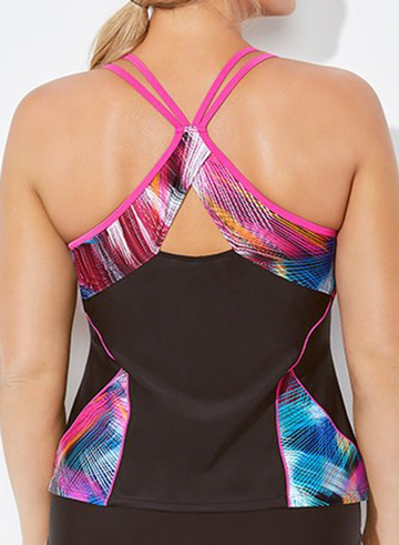 CHLORINE RESISTANT LIFE CONFETTI RACERBACK TANKINI TOP