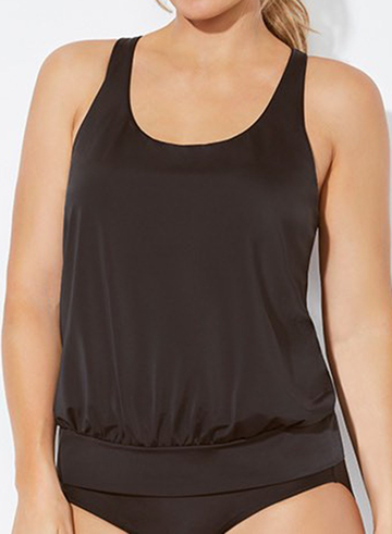 CHLORINE RESISTANT LIFE BLACK BLOUSON TANKINI SET