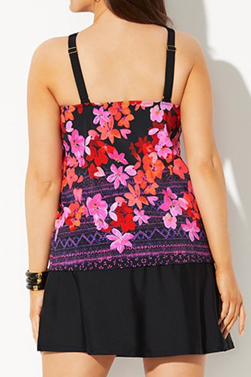 PRIMROSE HIGH NECK TANKINI WITH SIDE SLIT SKIRT