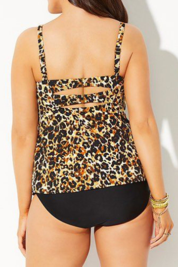 OCELOT FAUX FLYAWAY UNDERWIRE TANKINI SET