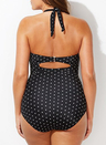 Speckle Halter Underwire One Piece Swimsuit