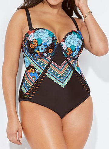 Carnival Cut Out Underwire One Piece Swimsuit