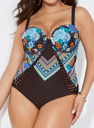 Carnival Cut Out Underwire One Piece Swimsuit