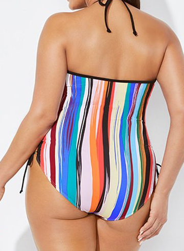 TECHNICOLOR HALTER ONE PIECE SWIMSUIT