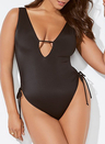 A-LIST PLUNGE ONE PIECE V-NECK SWIMSUIT