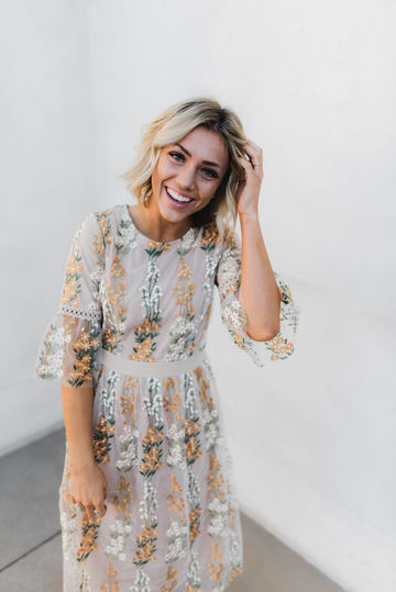 The Full Bloom Embroidered Floral Dress