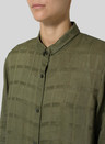 Trendy Plaid Printed Linen Stand Collar Breathable Long Sleeves