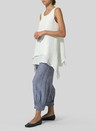 Summer Linen Crepe Gauze Sleeveless Layered Top