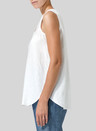 V-neck Linen Pleated Sleeveless Top