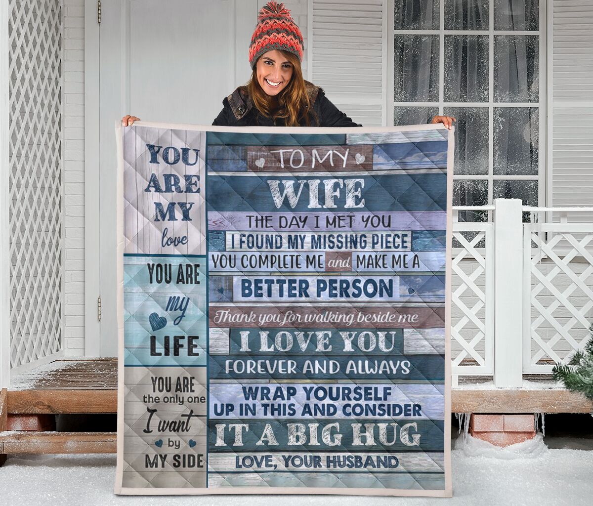 To My Wife Print Blanket