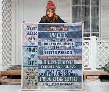 To My Wife Print Blanket