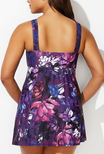 LOTUS TIE FRONT V-NECK SWIMDRESS