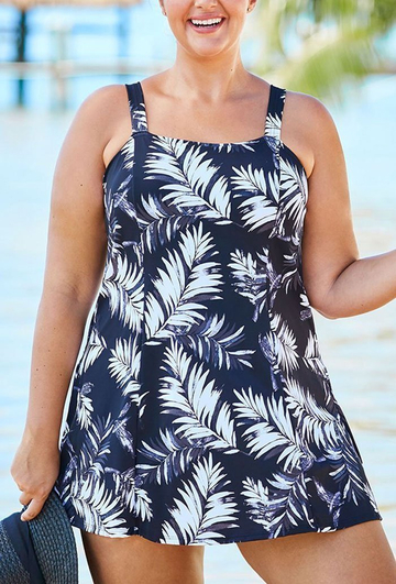 Leaves Princess Seam Swimdress