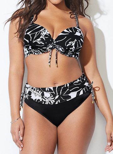 CREATOR NIGHT PALMS FOLDOVER UNDERWIRE BRA SIZED BIKINI